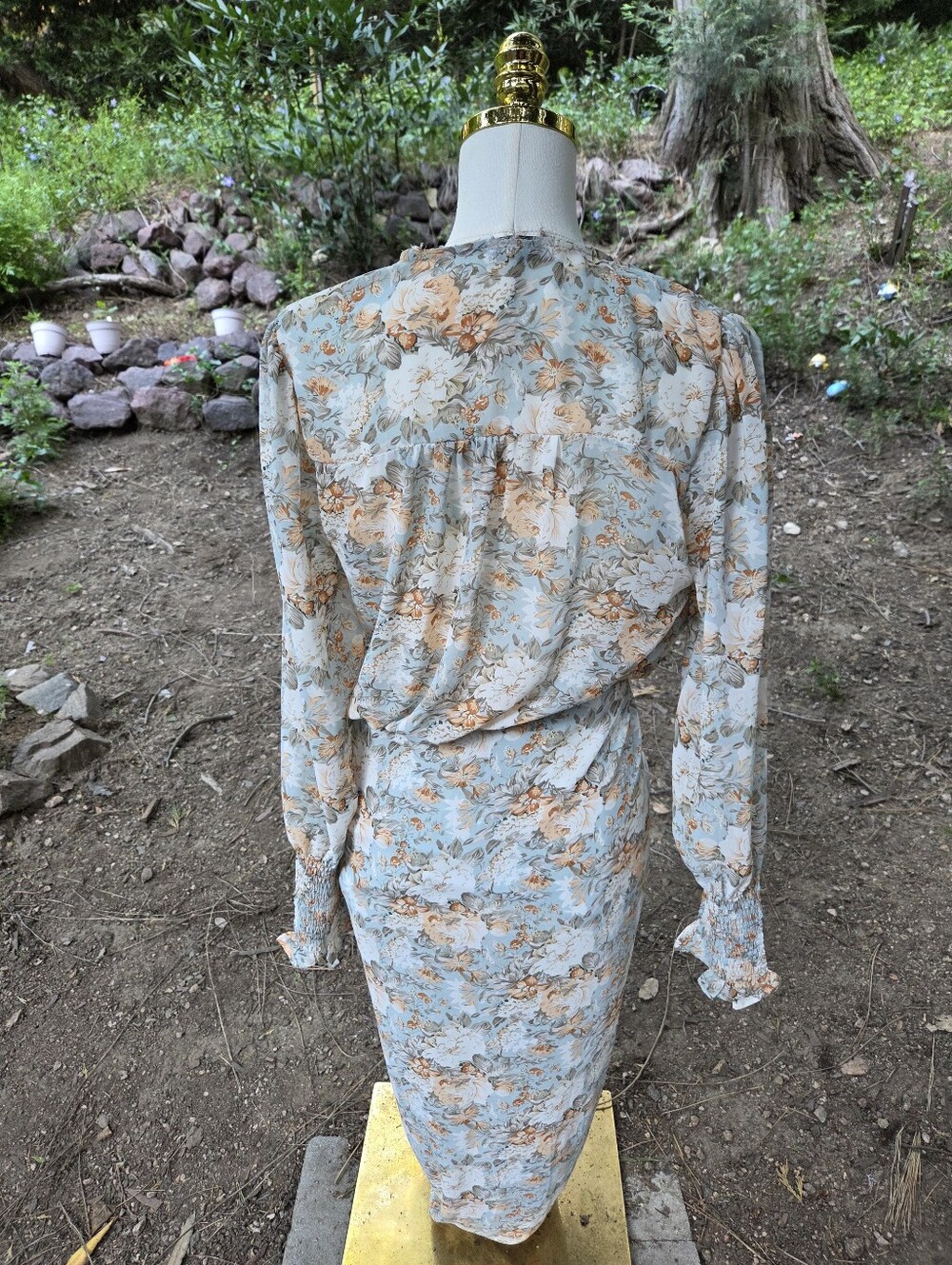 Lilyful Multicolor Floral Ruched Wrap Dress Size Small - Picture 6 of 9